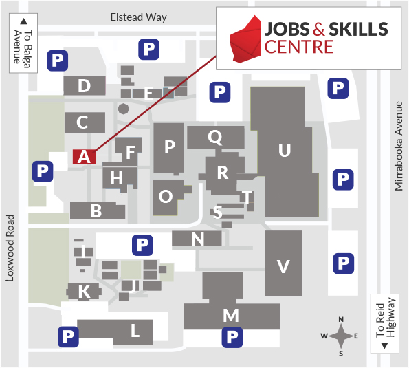 Location map for Balga TAFE campus