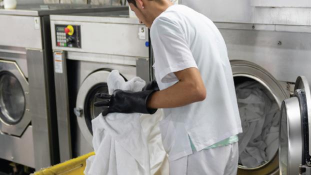 Man doing laundry