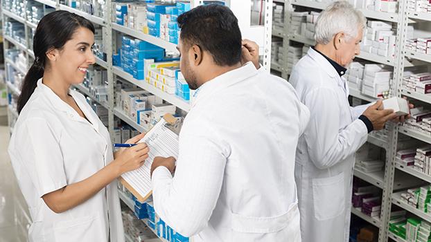 Pharmacists at work.